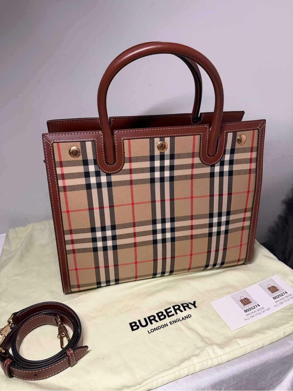 Burberry Small Title Bag Vintage Check NWT | Featured on HBO Succession - Picture 8 of 14